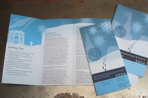 Holiday 2006 {{ Self-mailer and half-letter sized Guidebook for the return of the Holiday Festival. More in our Print section.