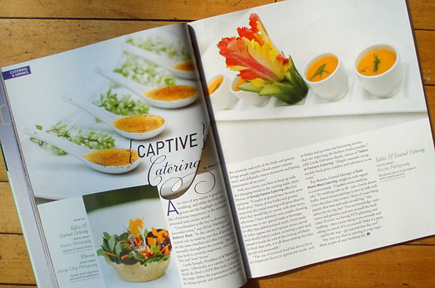09b {{ Opening spread of the Catering section.